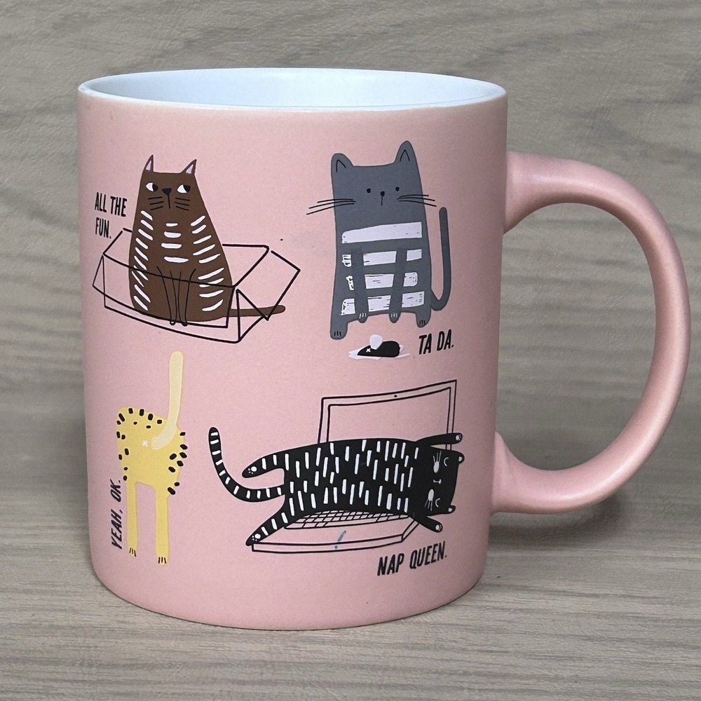 All you need is LOVE and a CAT Mug Pink Cat Nap Queen  All the Fun Ta Da Yeah OK